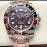 Swiss Quality Clone Rolex GMT Master II Tiger Iron Dial Rose Gold Watch 40mm 